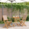 VidaXL Set mobilier bistro, 3 piese, textil taupe/lemn masiv