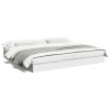 Cadru Pat Alb 180x200 cm Lemn Prelucrat Lamele Placaj Robust