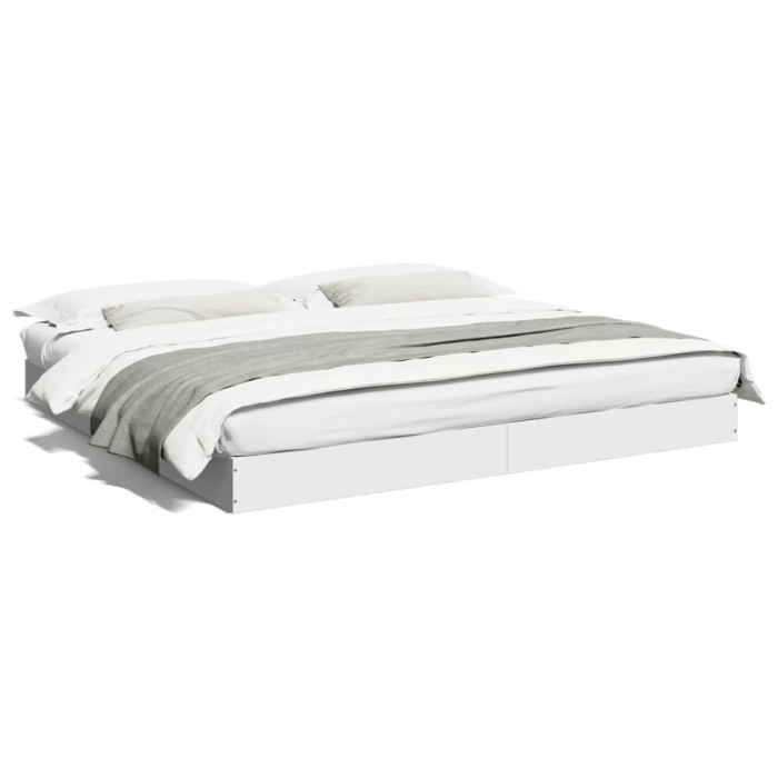 Gossi cadru de pat alb 180x200 cm din lemn prelucrat