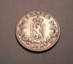 Norvegia 1 Krone 1892 RARA foto