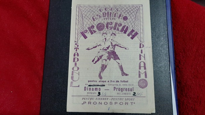 program Dinamo Pitesti - Progresul Buc.