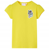 Tricou pentru copii, galben aprins, 128, vidaXL