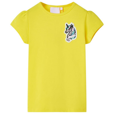 Tricou pentru copii, galben aprins, 116 GartenMobel Dekor foto