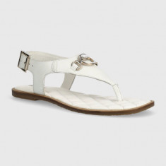 Barbour sandale de piele Vivienne femei, culoarea alb, LFO0682WH12
