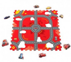 Covor puzzle din spuma Soft Cars 3 Modular Race 9 piese foto