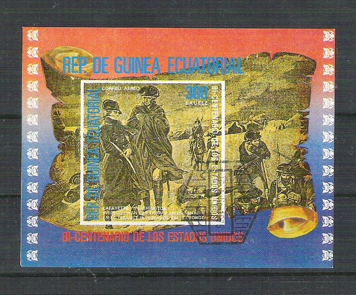 Eq. Guinea 1975 Anniversaries, imperf. sheet, used I.087