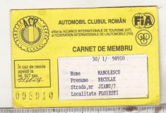 bnk div ACR - Carnet de membru - 1996