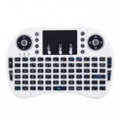 Tastatura Wireless Techstar® i8, Alb, Air Mouse Touchpad 2.4ghz pentru Android TV si Mini PC