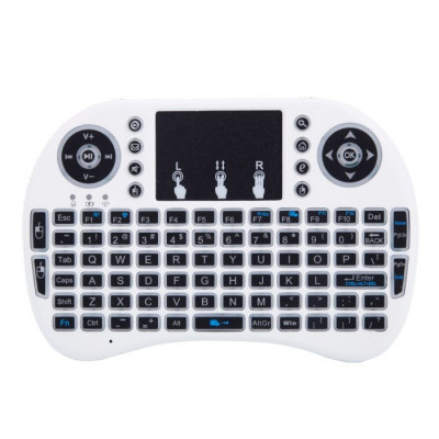 Tastatura Wireless Techstar&amp;reg; i8, Alb, Air Mouse Touchpad 2.4ghz pentru Android TV si Mini PC foto