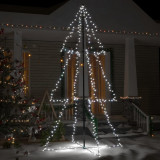 Brad Craciun conic, 300 LED-uri, 120x220 cm, interior&amp;exterior GartenMobel Dekor, vidaXL
