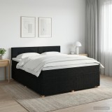 Cumpara ieftin Pat boxspring cu saltea Negru 160 x 200 cm Tesatura