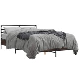 Cumpara ieftin Cadru de pat, stejar maro, 140x190 cm, lemn prelucrat si metal