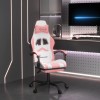 VidaXL Scaun de gaming pivotant cu suport picioare, alb&amp;roz, piele eco 349612