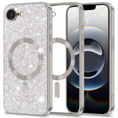 Husa MagSafe pentru Apple iPhone 16e, Techsuit, Luxury Glitter, Argintie