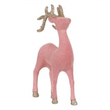 Decoratiune Craciun Cerb, Fara Brand, Roz, 22 cm, Glitter Bej, Oem