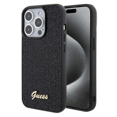 Husa originala Guess iPhone 15 Pro Disco Metal Script, negru, GUHCP15LPMSDGSK foto