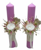 Set lumanari colorate in masa cu trandafiri criogenati si plante naturale criogenate, Eventissimi&reg;