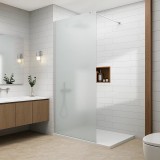 Paravan dus Walk-In 100x195 cm, sticla securizata 8 mm, satin, profil metalic rezistent