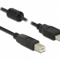 Cablu USB 2.0 de imprimanta la USB-B T-T 5m Negru, Delock 84899