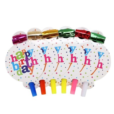 Set 6 Suflatori, Cyrax, Colectia Happy Birthday, 19 x 11 cm, din Carton/Plastic/Hartie, Multicolor foto