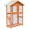 Colivie Pasari vidaXL, 125.5x59.5x164cm, Lemn Pin/Brad, Maro/Verde, Exterior, Rezistenta Intemperii, Tava Retractabila