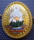 M.007 ROMANIA RSR ARMATA CUC BONETA/CASCHETA INSIGNA MILITARA