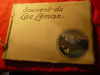 Album 12 ilustratii mari color - Sopuvenir du Lac Leman , inc.sec.XX Elvetia foto