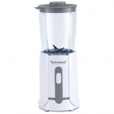 Blender mini Techwood TBL-201, 300W, 0,5 l, lame de otel, alb