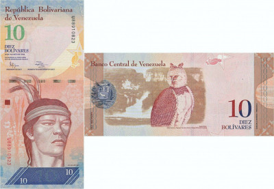 2014 ( 19 VIII ) , 10 bol&amp;iacute;vares ( P-90e.1) - Venezuela - stare UNC! foto