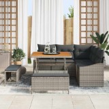 Cumpara ieftin Set de canapele pentru gradina 8 buc. 7-Locuri Gri Rattan poli