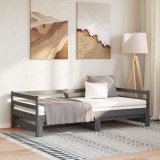 VidaXL Pat extensibil de zi, gri, 2x(90x200) cm, lemn masiv de pin