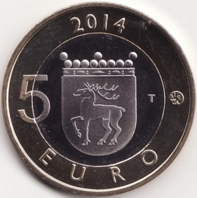 Moneda Finlanda - 5 Euro 2014 - Aland - Proof foto