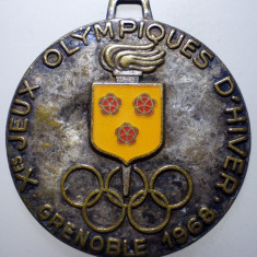 I.886 MEDALIE OLIMPIADA DE IARNA FRANTA GRENOBLE 1968 JEUX OLYMPIQUES DʹHIVER