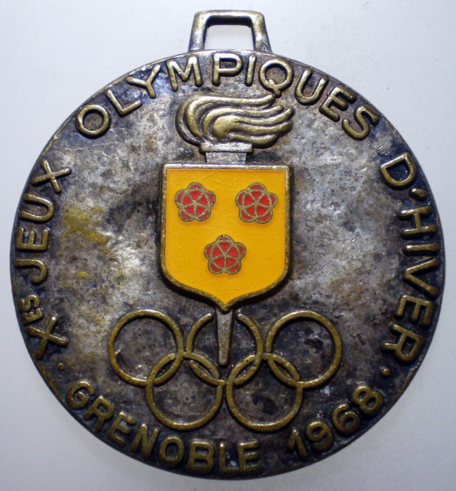 I.886 MEDALIE OLIMPIADA DE IARNA FRANTA GRENOBLE 1968 JEUX OLYMPIQUES DʹHIVER