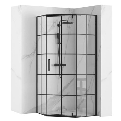 Cabina de dus HEX Black 80x80 foto