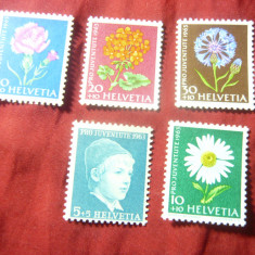 Serie Elvetia 1963 - Pro Juventute - Flora, 5 valori