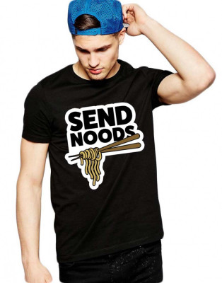 Tricou barbati negru - Send Noods - S foto