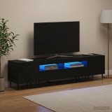 Cumpara ieftin Set de 3 piese pentru TV cu LED Negru Lemn prelucrat
