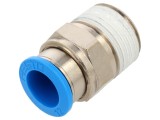 Racord push-in simplu pentru aer comprimat, -0,95&divide;6bar, garnitură NBR