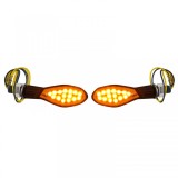 Indicatori LED Universali Mini pentru Motocicleta GHOST / SCOOP Negri cu E-Mark Performance AutoTuning