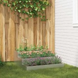 vidaXL Ghiveci Gradina 3 Niveluri 90x90x35 cm Otel Galvanizat Gri Exterior Ghiveci Plante Flori Ierburi Vertical