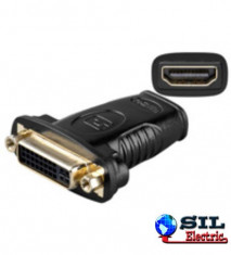 Adaptor HDMI 19 pini - DVI-I (24+5) pini negru foto