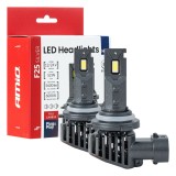Becuri auto LED AMiO F25 Silver Edition Full Canbus HB4 9006 52W 12V 24V pentru faruri fata, faza scurta si faza lunga, 5600 lm