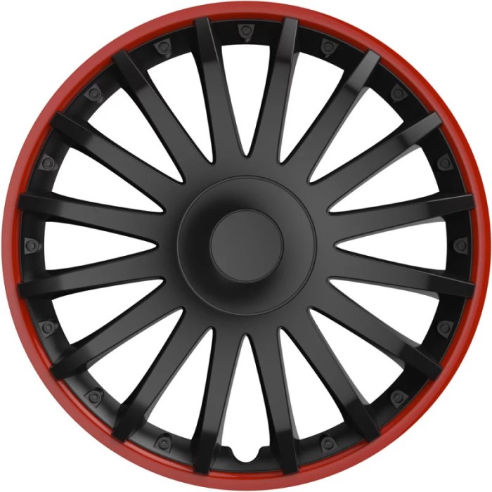 Set capace roti auto Cridem Crystal RO 4buc - Negru/Rosu - 15&#039;&#039; Garage AutoRide
