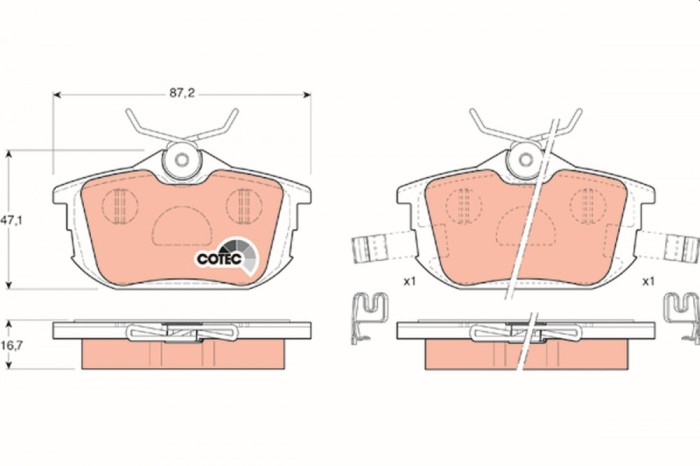 TRW GDB1314 COTEC set placute frana,frana disc