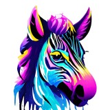 Cumpara ieftin Sticker decorativ, Zebra, Multicolor, 75 cm, 8886ST, Oem