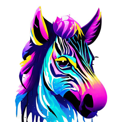 Sticker decorativ, Zebra, Multicolor, 75 cm, 8886ST foto