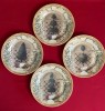 4 FARFURII DECOR BRADUTI- MARCAJ LIMOGES FRANCE FABRIQUE PAR CHASTAGNER D19,7cm