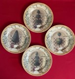 4 FARFURII DECOR BRADUTI- MARCAJ LIMOGES FRANCE FABRIQUE PAR CHASTAGNER D19,7cm