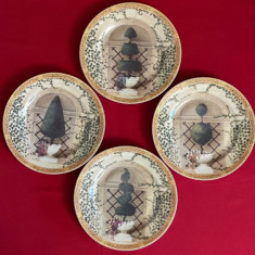 4 FARFURII DECORATIVE LIMOGES FRANCE FABRIQUE PAR CHASTAGNER D19,7cm